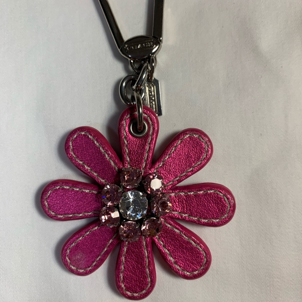 Coach Pink Flower Bag Charm - NWOT